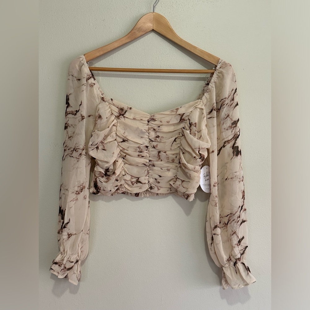 Rabbit rose crop top for women size Medium